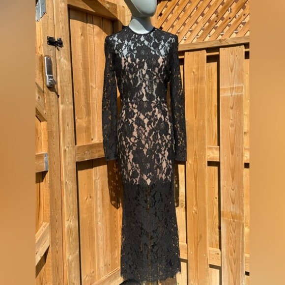 🆕 BRONX & BANCO 🧿 NWOT Colette Noir Black Lace Gown, Sz M US 6 - Picture 4 of 14